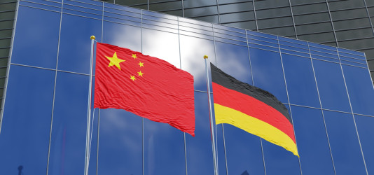 China- und Deutschlandflagge